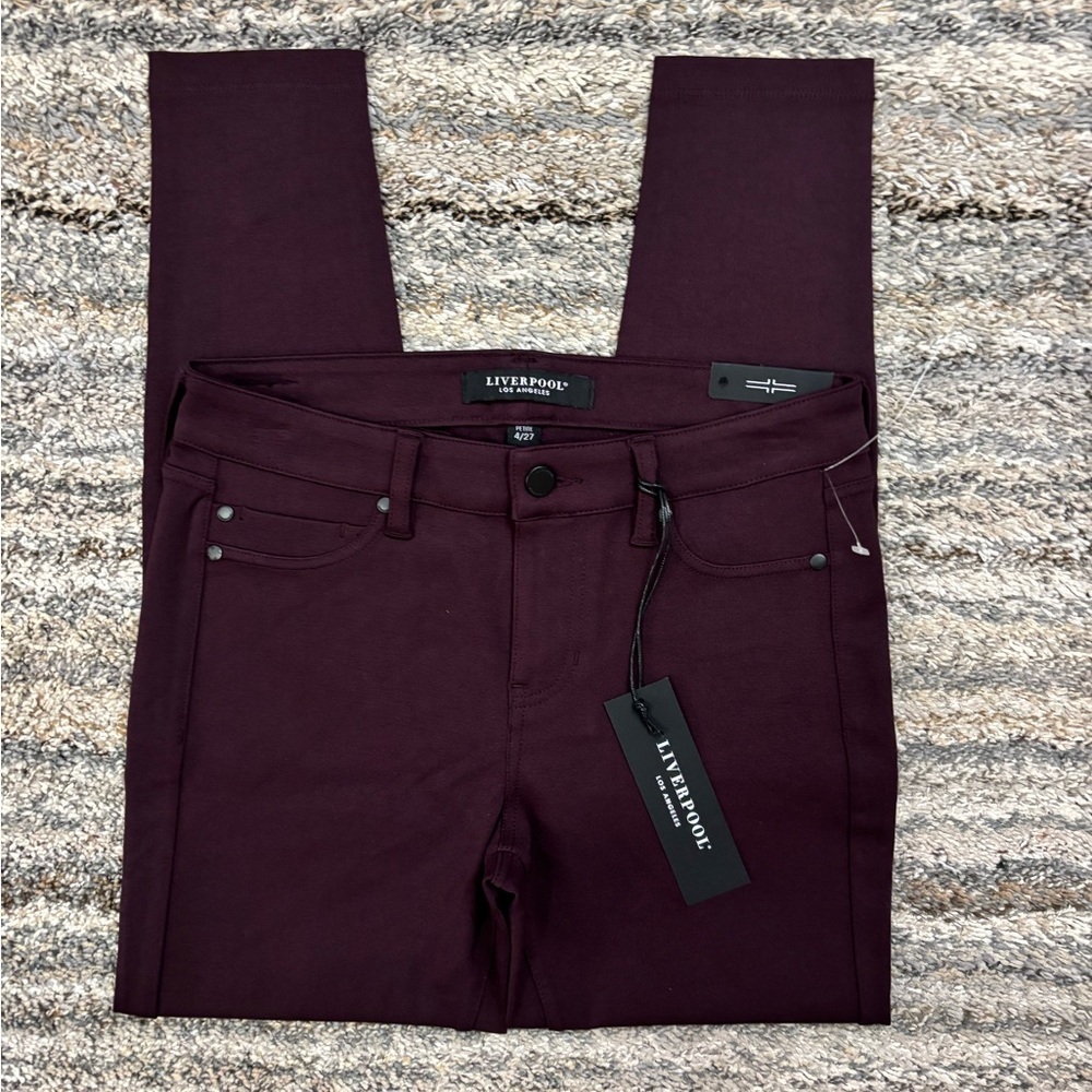 Liverpool Skinny Jeans In Aubergine Sz 4/27P | Liverpool Mid Rise Skinny -